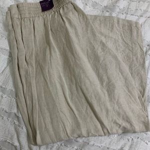 Wide leg linen pants